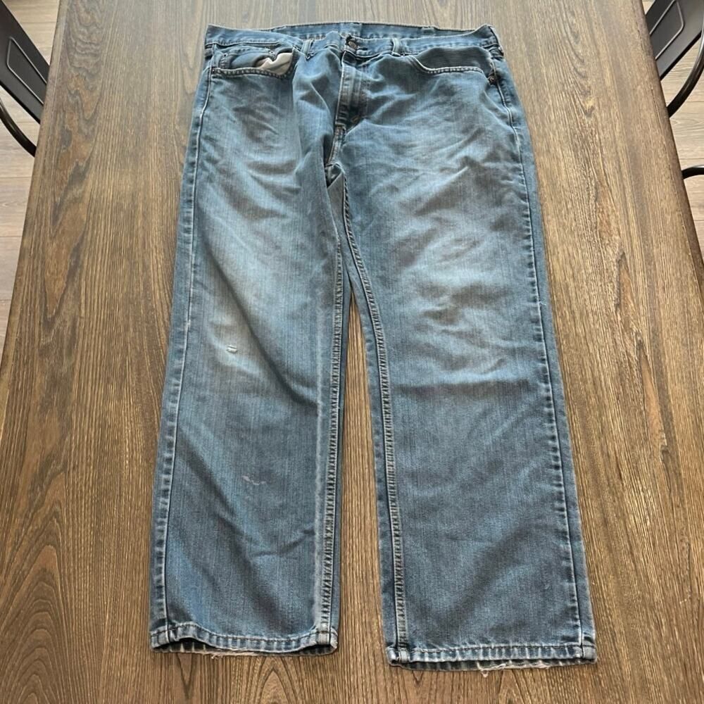 Levi Strauss & Co Mens Straight Jeans Mid-Rise Denim Medium Wash Blue Size 38x30